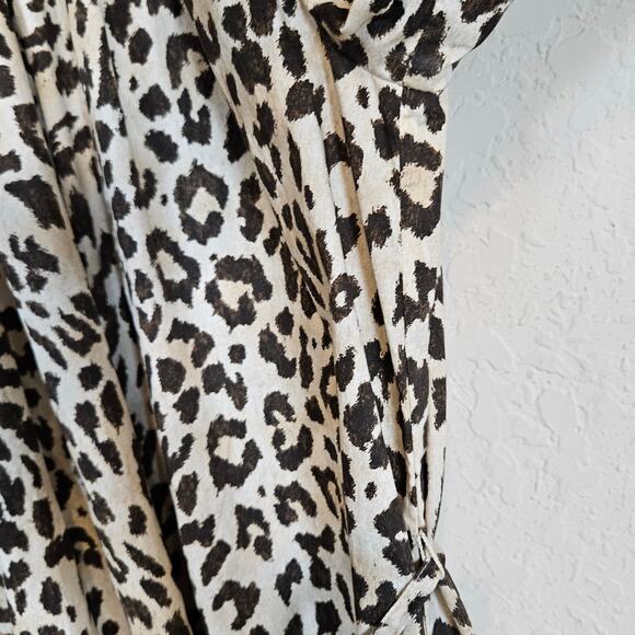 J Crew Ruffle Neck Puff-sleeve Dress Leopard Print Women's Size XS Casual Work - Picture 7 of 11